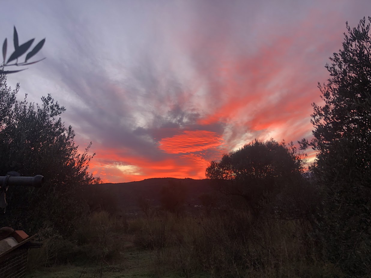 sun rising over Voukolies 